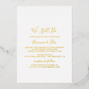 Invitación Con Relieve Metalizado Sencillo Minimalista Nosotros Todavía Hacemos Oro