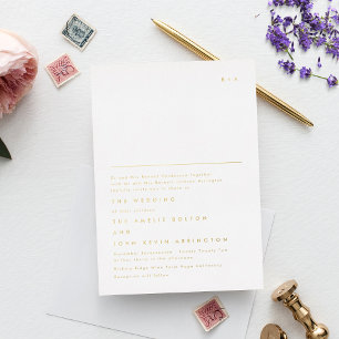 Invitación Con Relieve Metalizado Sencillo y elegante Monograma Dorado Textos