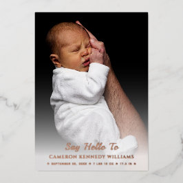 Invitación Con Relieve Metalizado Sencillo y lindo diseño de foto personalizada para