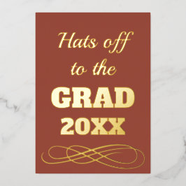 Invitación Con Relieve Metalizado Sencillos Gorras de Terracota de lujo