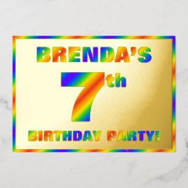 Invitación Con Relieve Metalizado Séptima fiesta de cumpleaños — Diversión, espectro