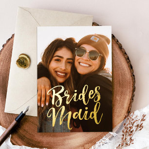 Invitación Con Relieve Metalizado ¿Serás mi dama de honor Foto
