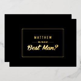 Invitación Con Relieve Metalizado ¿Serás mi mejor hombre? Boda de oro negro