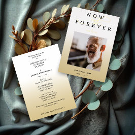Invitación Con Relieve Metalizado Servicio Funerario de Foto Minimalista con Gradien