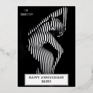 Invitación Con Relieve Metalizado Sexy Aniversario de Boda Travieso 