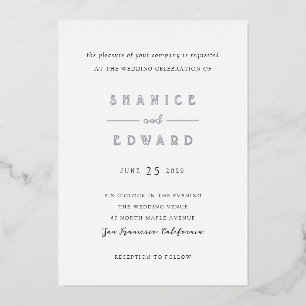 Invitación Con Relieve Metalizado Shanice Modern Boda