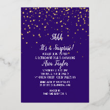 Shhh Es una Sorpresa Confeti sobre Fiesta Purpura 