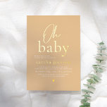 Invitación Con Relieve Metalizado Shiny Oh Baby Groovy Baby Shower floral amarillo<br><div class="desc">Añade algo de brillo a tus invitaciones para la ducha de bebé con Relieve metalizado de oro, plata o oro rosa. Este clásico y atemporal estilo metálico seguro que añade otro nivel a tus invitaciones. Prepárate para celebrar la llegada de tu pequeña con estilo con nuestra groovy retro invitación a...</div>