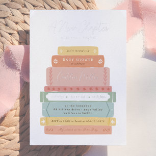 Invitación Con Relieve Metalizado Shiny Un Nuevo Capítulo   Cuento Infantil para Bab