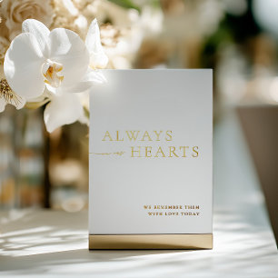 Invitación Con Relieve Metalizado Siempre en Nuestros Corazones Señal Minimalista de