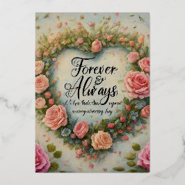 Invitación Con Relieve Metalizado Siempre por siempre el aniversario Boda