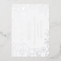 Silver Floral Elegant Wedding RSVP