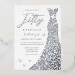 Invitación Con Relieve Metalizado Silver Gown 50 y fabulosa fiesta de cumpleaños 50<br><div class="desc">Silver Gown 50 y fabuloso 50 cumpleaños Relieve metalizado invitación Cincuenta y Fabuloso Ver otras invitaciones en nuestra tienda Nest y Nest</div>