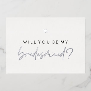 Invitación Con Relieve Metalizado Silver Heart Serás Mi Novia