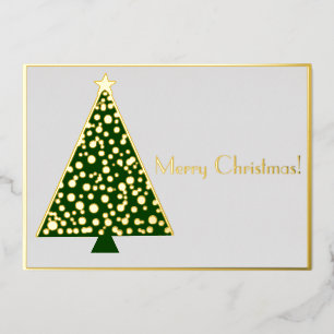 Invitación Con Relieve Metalizado Simple árbol de Navidad - Feliz Navidad