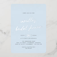 Simple Azul Claro y Plateado Bridal Shower Casual