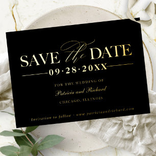 Invitación Con Relieve Metalizado Simple Boda Elegante Guardar La Fecha