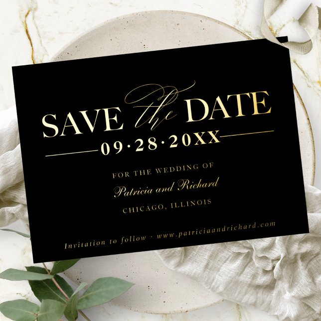 Invitación Con Relieve Metalizado Simple Boda Elegante Guardar La Fecha (Subido por el creador)