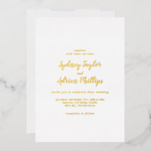Simple caligrafía oro dorado Boda casual oro