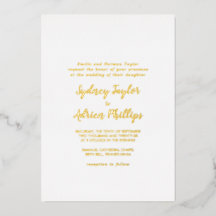 Simple caligrafía oro dorado Boda formal oro