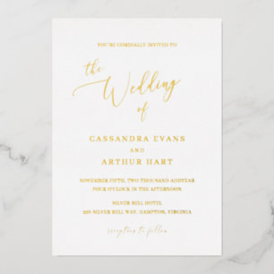 Invitación Con Relieve Metalizado Simple clásica tradicional de matrimonio formal el