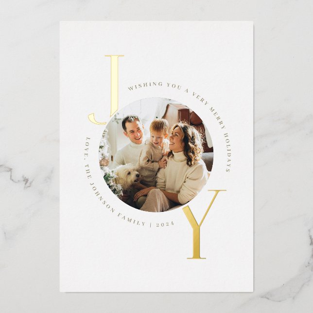 Invitación Con Relieve Metalizado Simple Gold Joy (Anverso)