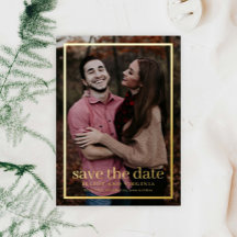 Simple Gold Photo Save the Date