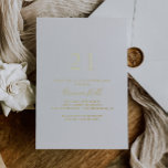 Invitación Con Relieve Metalizado Simple Minimalista 21 cumpleaños Fiesta Gold<br><div class="desc">Esta sencilla y minimalista invitación al Relieve metalizado de oro fiesta de 21 años es perfecta para un evento moderno. El diseño,  sencillo y elegante,  presenta una tipografía de escritura clásica y elegante en Relieve metalizado dorado.</div>