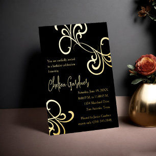 Invitación Con Relieve Metalizado Simple Mínimo Sofisticado Ostentoso