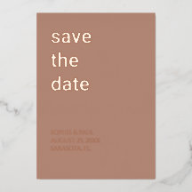 Simple Mocha Save the Date Rosa Dorada