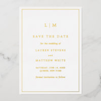 Simple Monograma Elegante Aviso de Boda