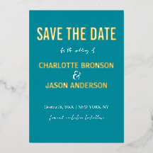 Simple Retro Moderno Verde azulado Guardar La Fech