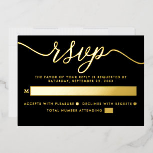 Invitación Con Relieve Metalizado Simple Script - Hoja de metal real - Respuesta de 