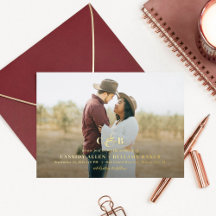 Simplemente espléndido FOIL Monograma Foto Boda
