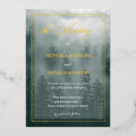 Invitación Con Relieve Metalizado Smoky Mountain Wedding