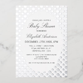 Invitación Con Relieve Metalizado Snowflake Winter Baby Shower