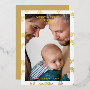 Invitación Con Relieve Metalizado Snowflake Wreath Christmas Modern Custom Photo