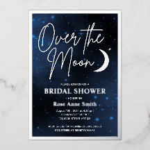 Sobre la luna, ducha de novia real plateado