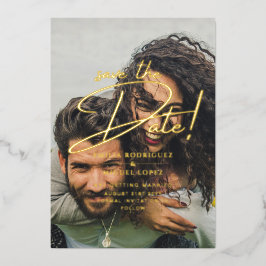 Invitación Con Relieve Metalizado Sobrealzado de Hoja de Oro Real para Foto de Compr