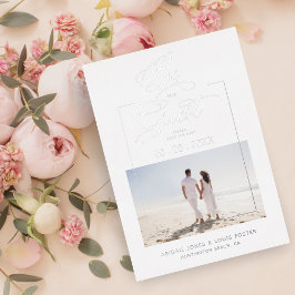 Invitación Con Relieve Metalizado Sophisticated Minimalist Photo Elegant Script