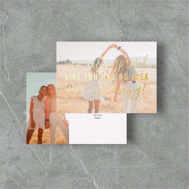 Invitación Con Relieve Metalizado Sorprender a Act Be My Bridesmaid Funny (Subido por el creador)
