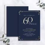 Invitación Con Relieve Metalizado Sorpresa 60 y fabuloso cumpleaños azul y oro<br><div class="desc">¡Es tu cumpleaños especial, y es hora de celebrarlo! ¿Quieres lanzar el mejor bash de la ciudad? Asegúrese de que comienza con el más alto estilo con esta Invitación al Relieve metalizado de cumpleaños Sorprende 60 y Fabuloso Blue & Gold. Seguramente marcará el tono para una celebración glamorosa. Esta hermosa...</div>
