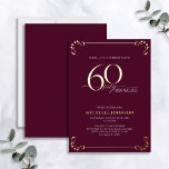 Invitación Con Relieve Metalizado Sorpresa 60 y fabuloso cumpleaños de Borgoña y Oro<br><div class="desc">¡Es tu cumpleaños especial, y es hora de celebrarlo! ¿Quieres lanzar el mejor bash de la ciudad? Asegúrese de que comienza con el más alto estilo con esta Sorprise 60 & Fabulosa Invitación al Relieve metalizado de cumpleaños de Borgoña y Oro. Seguramente marcará el tono para una celebración glamorosa. Esta...</div>
