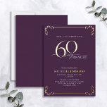 Invitación Con Relieve Metalizado Sorpresa 60 y fabuloso Relieve metalizado de cumpl<br><div class="desc">¡Es tu cumpleaños especial, y es hora de celebrarlo! ¿Quieres lanzar el mejor bash de la ciudad? Asegúrese de que comienza con el más alto estilo con esta Invitación Sorprende 60 y Fabuloso Relieve metalizado Purple & Gold Birthday. Seguramente marcará el tono para una celebración glamorosa. Esta bonita invitación incluye...</div>