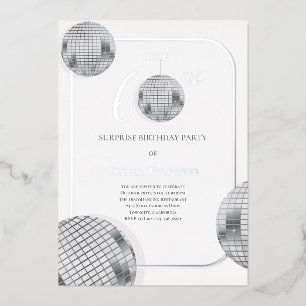 Invitación Con Relieve Metalizado Sorpresa de Discoteca Cumpleaños 60