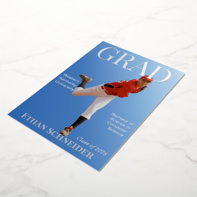 Invitación Con Relieve Metalizado Special Edition College Graduation Announcement (girado)