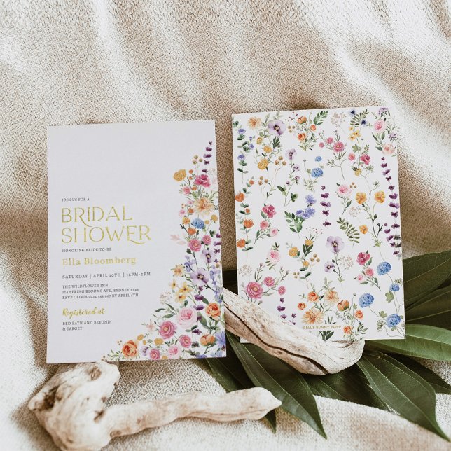 Invitación Con Relieve Metalizado Spring Boho Floral Garden Bridal Shower (Subido por el creador)
