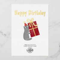 Su logotipo Cute Cat Burgundy Gift Business Cumple