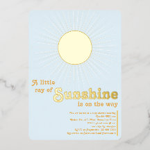Sunshine Blue Gold Sun Baby Shower
