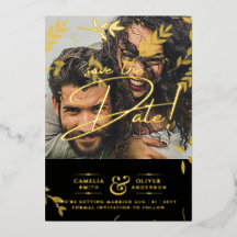 Superposición de foto con hojas de papel de oro pa